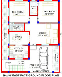 30x40 House Plan East Facing