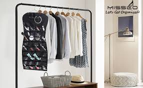 Modular organizers let you build a custom solution based on the pieces of jewelry in your collection. Amazon Com Misslo Dual Sided Hanging Jewelry Organizer With 40 Pockets And 24 Hook Loops Closet Necklace Holder For Earring Bracelet Ring Chain With Hanger Black Home Kitchen