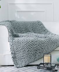 This huge cable knit blanket is a real show stopper and each one is handknit to order on 3 giant needles! Cheer Collection Chunky Cable Knit Throw Blanket Reviews Blankets Throws Bed Bath Macy S