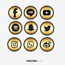 Royal Luxury Golden Social Media Pack Bundle Set Vector And Png Social Media Pack Social Media Icons Social Media