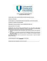 This supplier has not provided a company introduction yet. Fa18050 Che Wan Aminah Individual Project Week 12 Pdf Faculty Of Manufacturing Engineering Universiti Malaysia Pahang Course Name Code Advanced Course Hero