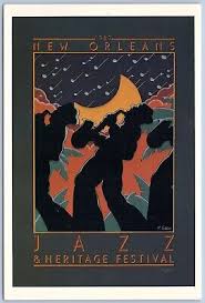 Postcard New Orleans 1980 Jazz & Heritage Festival Poster Phillip Collier  A58