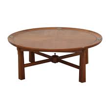 White large rectangle wood coffee table with shelf whether you're in a waiting area, office, whether you're in a waiting area, office, or at home enjoying a cup of coffee or two, the smooth generous top of the american heritage coffee table will surely make your coffee break more enjoyable. 72 Off Heritage Henredon Heritage Henredon Round Coffee Table Tables