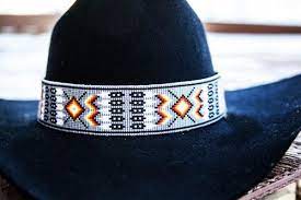Navajo Native American Style Wide Hat Band Beaded Hatband Beaded Hat Bands Beaded Hatband Beaded Hat