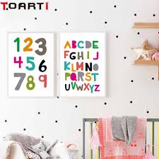 Us 1 13 43 Off Abc Alphabet Chart Kids Education Poster Yoga Wall Art Print Canvas Painting For Kids Room Educational Decoration Home Decor In