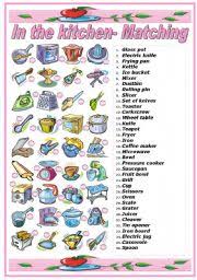 For this reason we have broken the english verbs down into more manageable chunks. In The Kitchen Utensils And Appliances Matching Exercise B W Version Included Esl Worksheet By Katiana