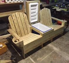 Double Adirondack Chair With Cooler Plans Cool Rustic Furniture Wood Furniture Plans Wood Pallet Furniture Diy Furniture Plans