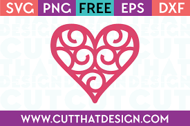 Download Swirl Heart Design Cut That Design