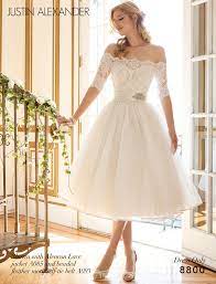 Summer Wedding With Embellished Rose Gold Belt Tea Length Wedding Dress Wedding Dresses Short Wedding Dress