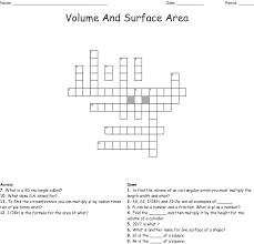 What does the b in the volume formula v = b x h stand for? Surface Area And Volume Crossword Wordmint
