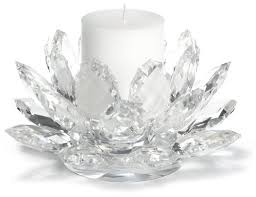Crystal glass prism,rainbow lotus flower shaped tealight,pillar candle holder. Godinger Lotus Pillar Holder With Candle Clear Crystal Buy Online In Grenada At Grenada Desertcart Com Productid 7913978