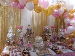 Unicorn Baby Shower Unicorn Candy Table Unicorn Party Pink And Gold Candy Buffet Balloon Garl Unicorn Baby Shower Baby Shower Desserts Surprise Baby Shower