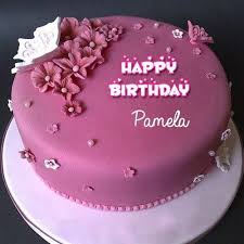 Birthday Cake Images With Name Angel Happy Birthday Pamela Fondant Cakes Birthday Homemade Birthday Cakes Happy Birthday Cake Images