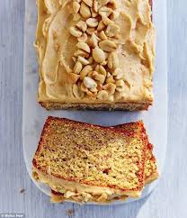 Banana Loaf With Peanut Butter Frosting In 2020 Banana Cake Recipe Peanut Butter Banana Bread Banana Recipes