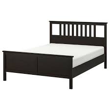 Ikea Hemnes Bed Frame Black Brown Leirsund The Sturdy Solid Pine Frame Has Natural Variations In Grain Colour And Text Hemnes Bed Ikea Hemnes Bed Hemnes