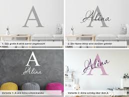 Wandtattoo Alina Als Namensschild Monogramm Oder Verschnorkelte Schrift