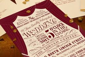 Vintage Typography Custom Designed Theater Wedding Invitation Set With Antique Influence Theatre Wedding Typography Wedding Invitations Vintage Typography