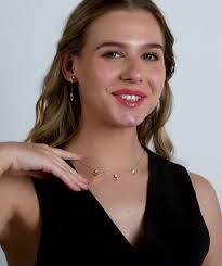 Geometric Charm Gold Necklace, Round Diamond Necklace, Trio Dangle  Necklace, Solid 14K Gold Necklace, Dainty Necklace