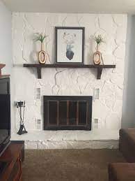 Posted in fireplace, may 11, 2020, 12:19 pm by angela. Painted Rock Fireplace Gives The Lava Rock A Whole New Look Lava Rock Fireplace Remodel Painted Rock Fireplaces Farmhouse Fireplace Decor