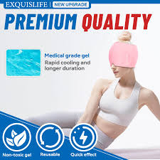 EXQUISLIFE Migraine Ice Head Wrap Cap, Headache Relief Hat, Hot and Cold  Therapy, Eyes Mask for Sinus, Tension and Stress Relief (Pink) :  Amazon.co.uk: Health & Personal Care