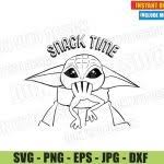 Download Baby Yoda Snack Time Svg Dxf Png Star Wars The Mandalorian Outline