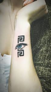Eye of horus & anubis tattoos. Evil Eye Greek Key Heritage Eye Tattoo Evil Eye Tattoo Greek Evil Eye Tattoo