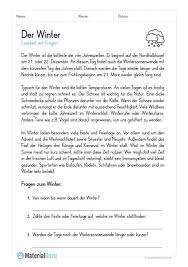 Lesetext zur kombiarbeit lesen/sprache unter lesen klasse 3 herunter zu laden. Arbeitsblatt Lesetext Zum Winter Mit 3 Fragen Deutsch Lernen Leseverstandnis Lernen Tipps Schule