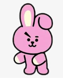 Cooky is a pink bunny with a right ear bending down, his left triangle eyebrow is thick while the right normal one is thin. Cooky Bt21 Bt21 Cooky Free Transparent Clipart Clipartkey