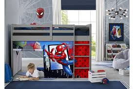 Loft beds are compact and versatile so that you can easily find the bed that suits your taste and room preferences. Delta Children Spider Man Loft Bed Tent Curtain Set For Low Twin Loft Bed Bed Sold Separately Ashley Furniture Homestore