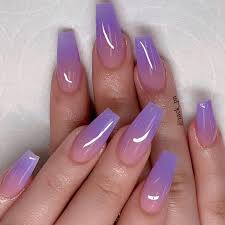 Glitter nails clear acrylic nails light purple nails. Summer Nails Purple