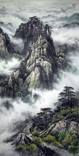 Original Chinese Smoky Mountain Landscape Painting Wall Scroll Chinese Landscape Painting Chinese Landscape Mountain Landscape Painting