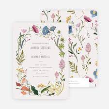 Herbs Wildflowers Wedding Announcements In 2021 Wildflower Wedding Flower Bridal Shower Theme Wildflower Wedding Invitations
