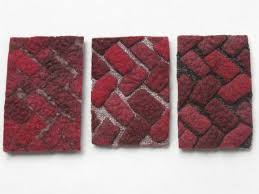 Strongfelt Brick Patterned Brooches Farthest Left Has Not Been Embossed With Free Motion Embroidery Yet As The Free Motion Embroidery Brick Patterns Pattern