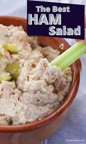 If you liked my recipes for chicken salad, tuna salad and egg salad, you need to add this ham salad to your recipe box too! Ham Salad Absolutely Delicious And A Great Recipe That Can Use Leftover Ham A Tasty Salad Made With Diced Ham And Pickles In 2020 Ham Salad Ham Salad Recipes Recipes