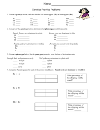 In humans, brown page #1 genetics worksheet part 1 introduction: Genetics Practice Problems Simple