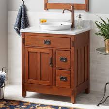 Generally speaking, solid wood vanities feature solid wood in all areas aside from parts of the drawers. Solid Wood Vanity Signature Hardware
