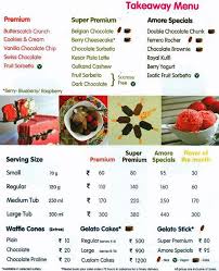 Amore Gourmet Gelato Menu Menu For Amore Gourmet Gelato Majiwada Thane West Thane