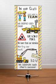 The classroom decoration is one of the possibilities to embellish the environment and make it more attractive to receive the students. Construction Theme Classroom Decor Large Banner In Our Class Construction Theme Classroom Classroom Themes Classroom Decor