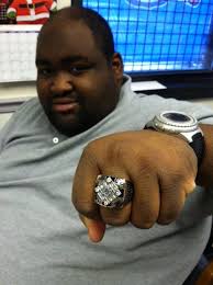 Director of Smiles Rhashan came to work today wearing his brand new  Loyalsock High School baseball state champ ring! (He's an assistant coach!)  Now we just need to get him a Cutters