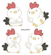 It's time to refine the tail of the rooster. Art Character Daieny Schuttz Cute Chickens Kitten Drawing Cute Drawings