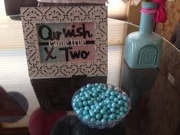 Gender Reveal Baby Shower Pink And Blue Decorations Blue Candy Liquor Bottle Spray Painted Blue And Our Wish Came True X Two Sign Signs For Mom