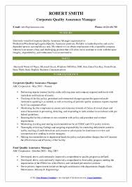 Quality Assurance Manager Resume Samples Qwikresume