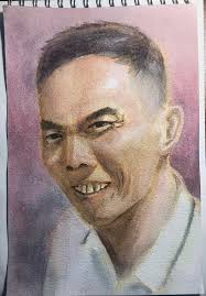 Fast alles blau. Aquarell auf Aquarellpapier, A4 Format, 300g.