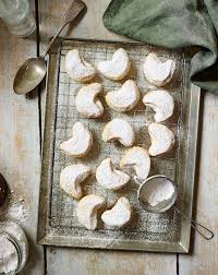 Kourabiedes Greek Almond Biscuits Recipe Delicious Magazine Recipe Biscuit Recipe Almond Recipes Greek Cookies