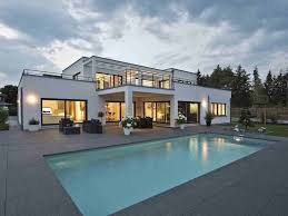 Hinteransicht Mit Pool Bauhausstil Haus Luxushaus Weber Haus