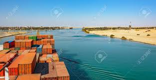 The suez canal authority (sca) said it had lost the ability to steer amid high winds and a dust the suez canal is one of the most important waterways in the world and links the mediterranean with the. Industriele Container Schip Dat Door Suez Kanaal Met Konvooi Schip Te Bekijken Op De Boeg Van De Kapitein Brug Royalty Vrije Foto Plaatjes Beelden En Stock Fotografie Image 50172938