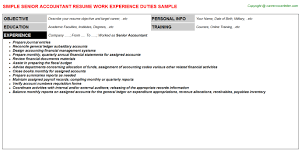 Resume sample for senior accountant. Senior Accountant Resume Sample