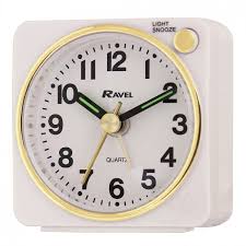 Vintage westclox alarm clock, metal, white, mechanical, scotland, new old stock. Ravel Longford Mini Travel Alarm Clock White Rc018 4 By Ravel