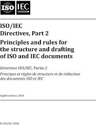 Iso Iec Directives Part 2 Principles And Rules For The