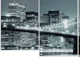 Ändern oder ernte, wie sie es wünschen. Wandbild 4 Teilig New York Brooklyn Bridge Usa Amerika Bild Leinwand Levandeo